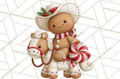 Christmas Gingerbread Clipart PNG, Cute Christmas Characters Product Image 3