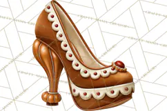 Christmas High Heel Clipart PNG, Whimsical Holiday Shoes Product Image 3