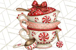 Peppermint Christmas Bakery Clipart PNG, Candy Cane Sweets Product Image 3