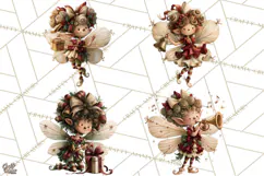 Christmas Fairy Clipart PNG, Whimsical Christmas Fairies Product Image 1