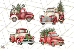 Vintage Truck Christmas PNG Product Image 1