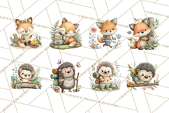 Cute Hiking Woodland Animals Adventure Clipart PNG Product Image 4