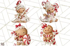 Christmas Gingerbread Clipart PNG, Cute Christmas Characters Product Image 1