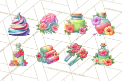 Rainbow Hair Stylist Clipart, Colorful Salon Tools PNG Product Image 5