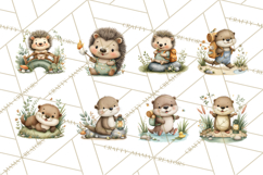 Cute Hiking Woodland Animals Adventure Clipart PNG Product Image 5