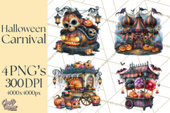 Gothic Halloween Carnival Clipart Haunted Circus PNG Product Image 1