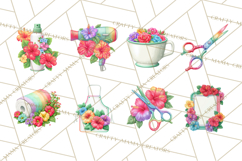 Rainbow Hair Stylist Clipart, Colorful Salon Tools PNG Product Image 6