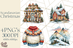 Scandinavian Christmas Market Clipart PNG Illustrations Product Image 1