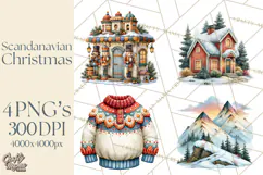 Scandinavian Christmas Market Clipart PNG Illustrations Product Image 1