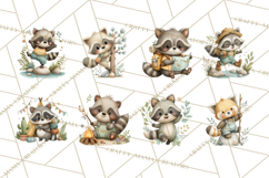 Cute Hiking Woodland Animals Adventure Clipart PNG Product Image 6