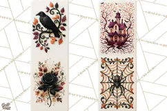 Halloween Mahjong Clipart, Spooky Mahjong Tiles PNG, Gothic Product Image 1