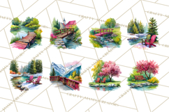 Watercolor Inspirational Landscapes, Sublimation Designs Product Image 7