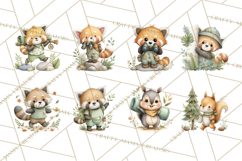 Cute Hiking Woodland Animals Adventure Clipart PNG Product Image 7