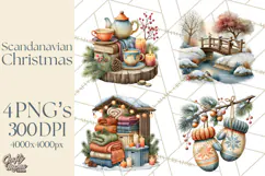 Scandinavian Christmas Market Clipart PNG Illustrations Product Image 1