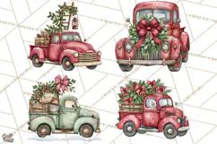 Vintage Truck Christmas PNG Product Image 1