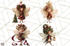 Christmas Fairy Clipart PNG, Whimsical Christmas Fairies Product Image 1