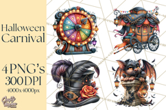 Gothic Halloween Carnival Clipart Haunted Circus PNG Product Image 1
