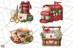 Christmas Mailroom Clipart, North Pole Santa Mail PNG Product Image 1