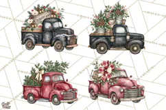 Vintage Truck Christmas PNG Product Image 1