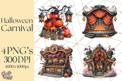 Gothic Halloween Carnival Clipart Haunted Circus PNG Product Image 1