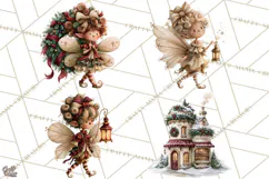 Christmas Fairy Clipart PNG, Whimsical Christmas Fairies Product Image 1