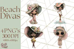 Beach Diva Summer Girls PNG Beach Glam Clipart Product Image 1
