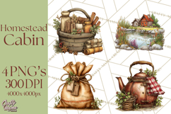 Rustic Homestead Living Clipart | Farm Cabin Png Designs Product Image 1