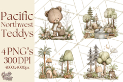 Pacific Northwest Teddy Bear Woodland Clipart Product Image 1