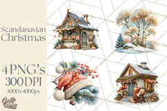 Scandinavian Christmas Market Clipart PNG Illustrations Product Image 1