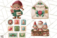 Christmas Mailroom Clipart, North Pole Santa Mail PNG Product Image 1