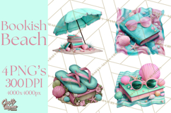 Beach Reading Clipart Coastal Book PNG Graphics Product Image 1