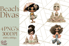 Beach Diva Summer Girls PNG Beach Glam Clipart Product Image 1