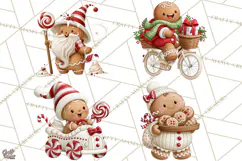 Christmas Gingerbread Clipart PNG, Cute Christmas Characters Product Image 1