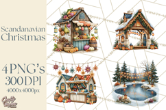 Scandinavian Christmas Market Clipart PNG Illustrations Product Image 1