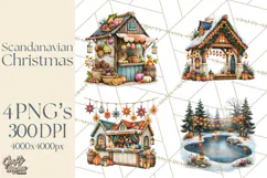 Scandinavian Christmas Market Clipart PNG Illustrations Product Image 1