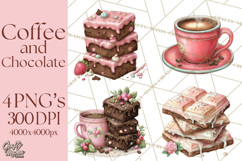 Coffee and Chocolate Clipart PNG Cafe Drinks Dessert Art Product Image 1