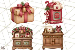 Christmas Mailroom Clipart, North Pole Santa Mail PNG Product Image 1