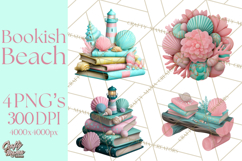 Beach Reading Clipart Coastal Book PNG Graphics Product Image 1