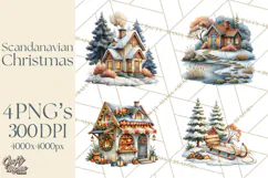 Scandinavian Christmas Market Clipart PNG Illustrations Product Image 1