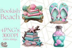 Beach Reading Clipart Coastal Book PNG Graphics Product Image 1