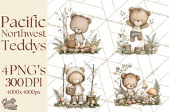 Pacific Northwest Teddy Bear Woodland Clipart Product Image 1