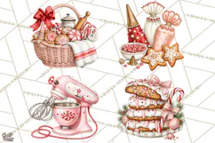 Peppermint Christmas Bakery Clipart PNG, Candy Cane Sweets Product Image 1