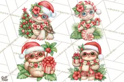 Christmas Characters PNG, Tropical Christmas Clipart Product Image 1