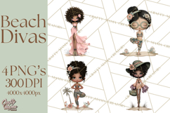 Beach Diva Summer Girls PNG Beach Glam Clipart Product Image 1