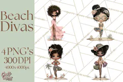 Beach Diva Summer Girls PNG Beach Glam Clipart Product Image 1
