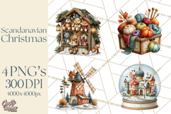 Scandinavian Christmas Market Clipart PNG Illustrations Product Image 1