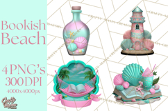 Beach Reading Clipart Coastal Book PNG Graphics Product Image 1