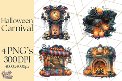 Gothic Halloween Carnival Clipart Haunted Circus PNG Product Image 1