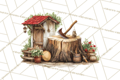 Rustic Homestead Living Clipart | Farm Cabin Png Designs Product Image 3