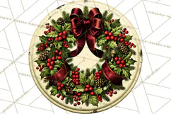Vintage Christmas Round Signs Clipart, Rustic Metal Product Image 4